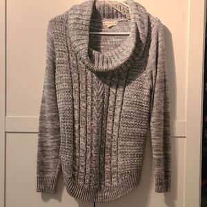 It's Our Time Heathered Gray Cowl Neck Sweater